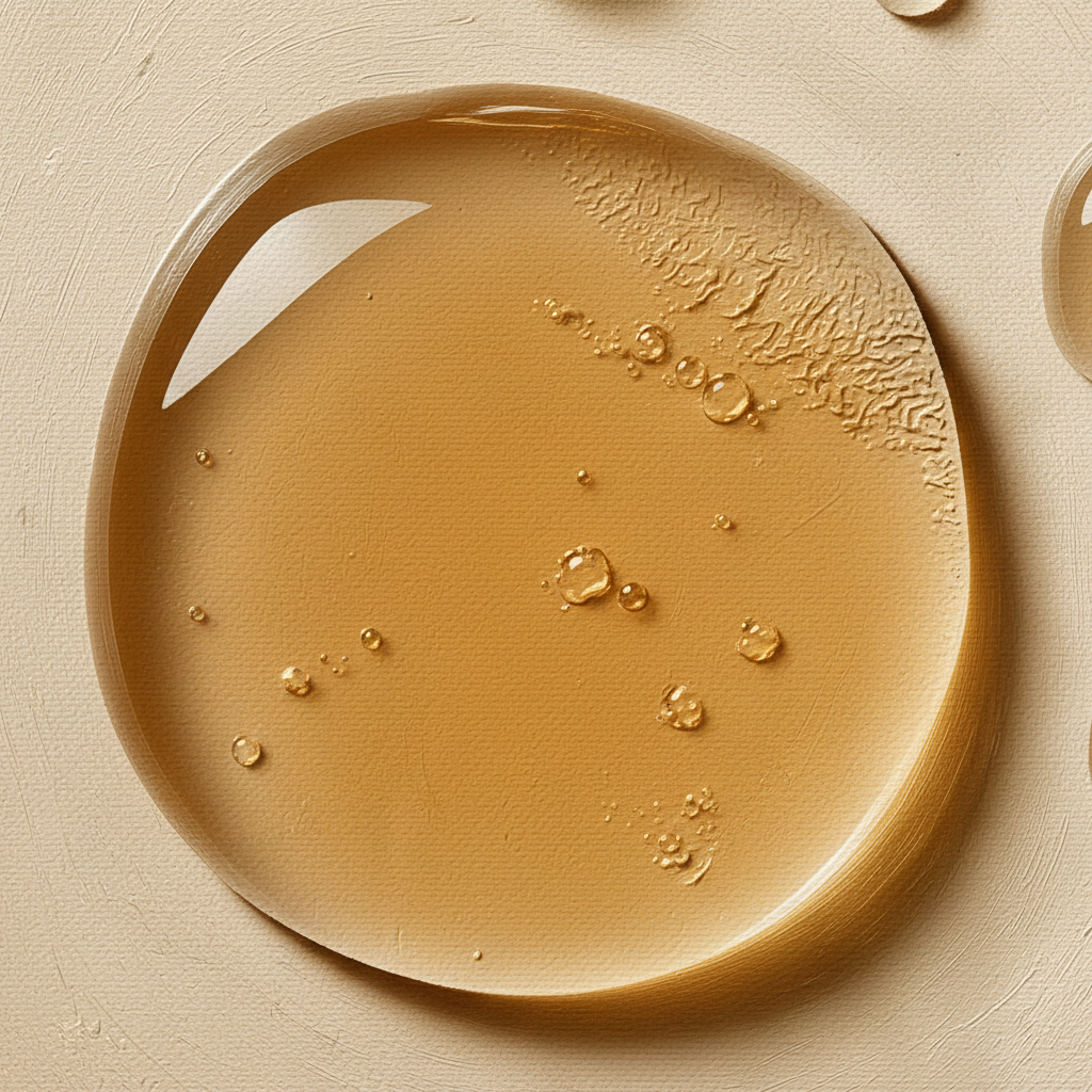 Honey Drops — oil paint macro detail, canvas texture